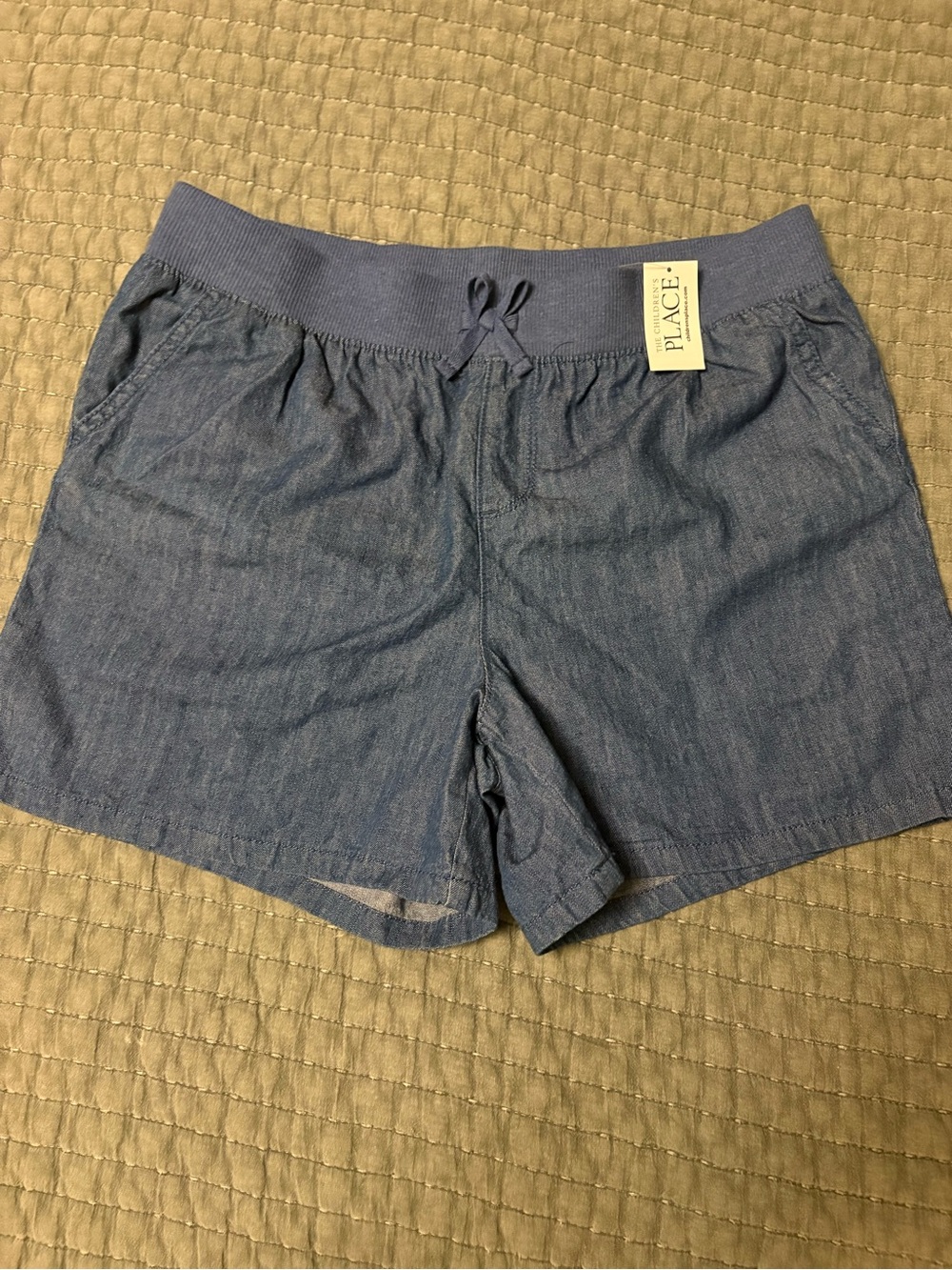 The Children's Place girls Chambray Lounge Shorts - Blue